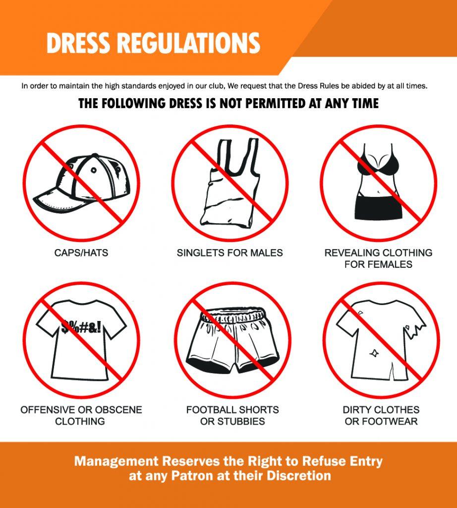 Dress Code and Regulations at Penrith RSL Club