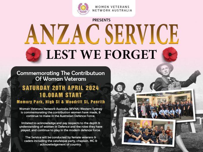 Women Veterans Network Australia ANZAC Service Penrith RSLPenrith RSL