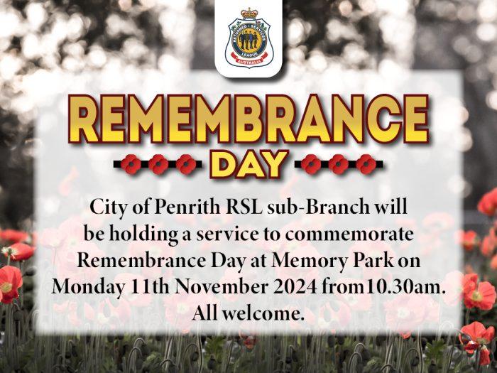 Remembrance Day Service Penrith RSLPenrith RSL
